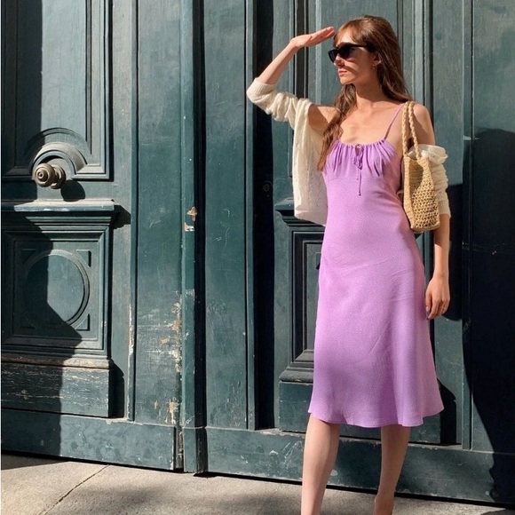 Rouje Lavender & Yellow Daria Dress sz 40 - Picture 2 of 5